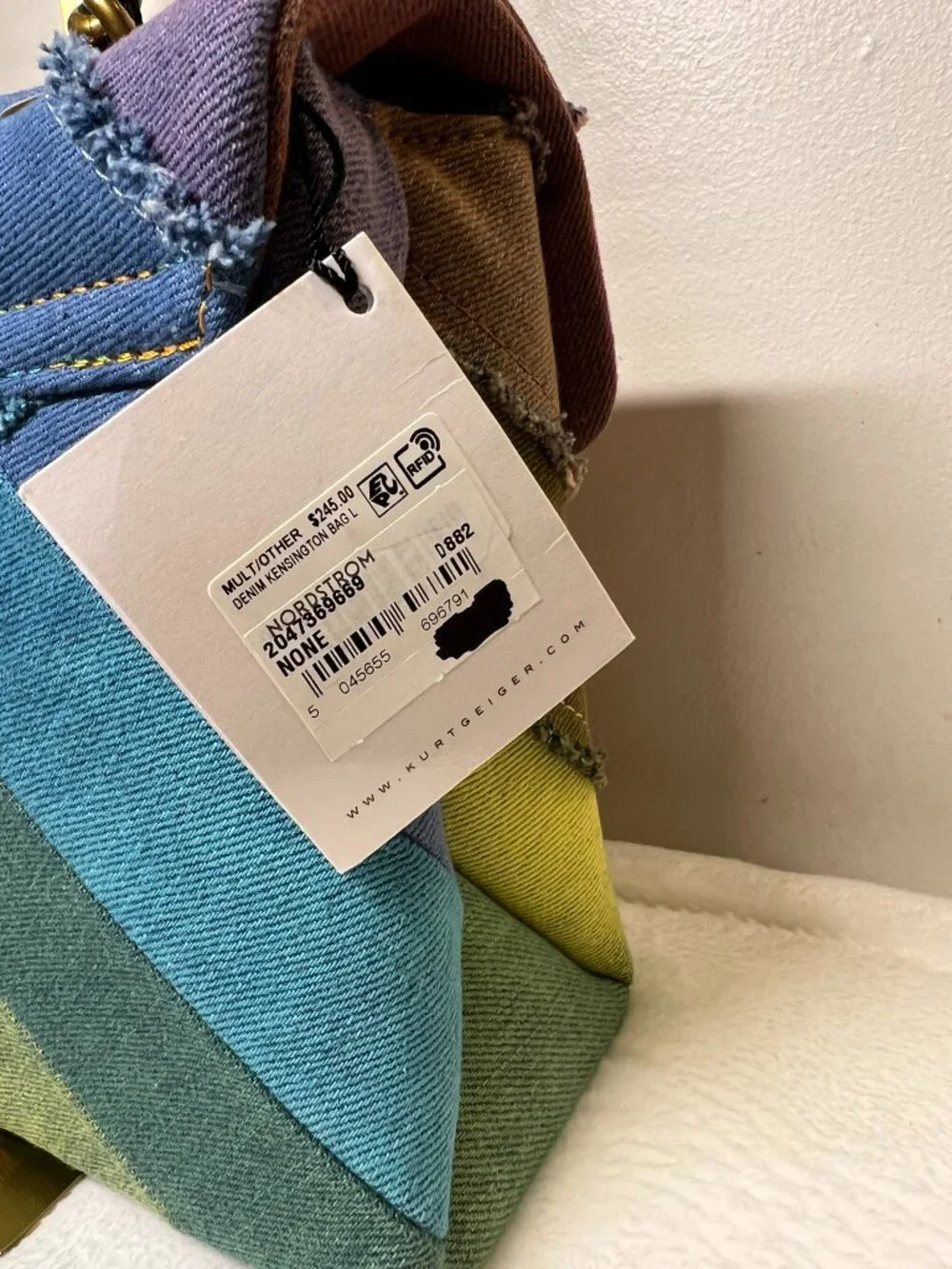 KURT GEIGER Large Kensington Multicolor Denim Crossbody Bag NWT - Picture 7 of 16